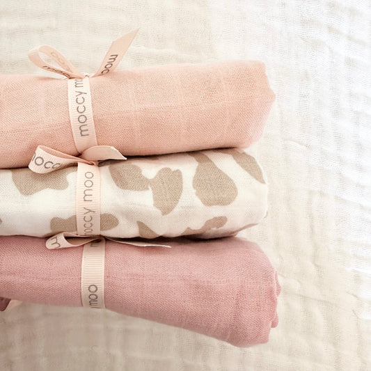 3-pack bamboo muslin 'go-to' cloths - Bougie Baby