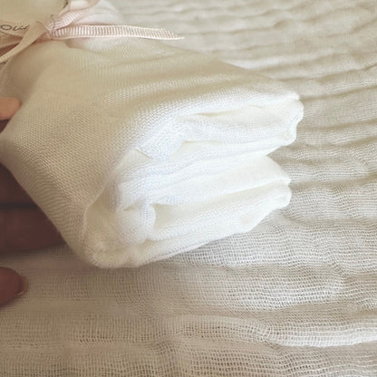 Bamboo muslin 'go-to' cloth - Crisp White