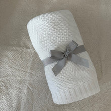 Load image into Gallery viewer, Classic Knitted Blanket - Crisp White

