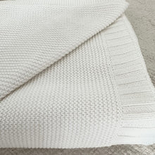 Load image into Gallery viewer, Classic Knitted Blanket - Crisp White
