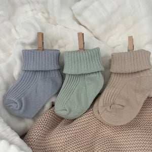 Luxury newborn socks - Little Sage
