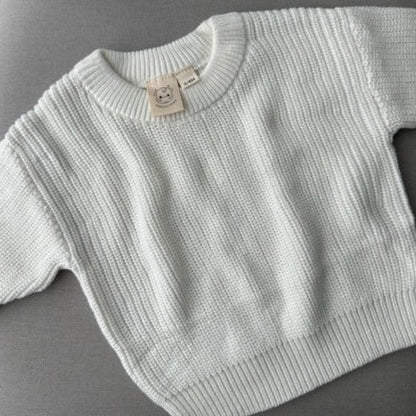 Baby Chunky Knitted Jumper - Cuddly White