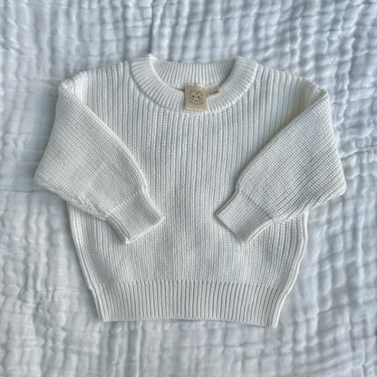 Baby Chunky Knitted Jumper - Cuddly White