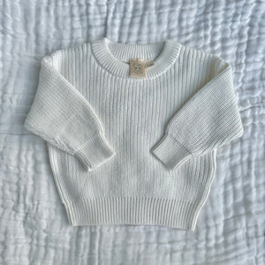 Baby Chunky Knitted Jumper - Cuddly White