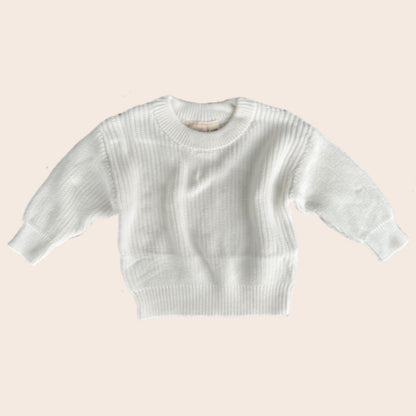 Baby Chunky Knitted Jumper - Cuddly White