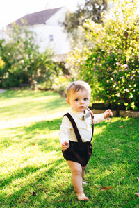 Little Corduroy Suspenders Baby Brown