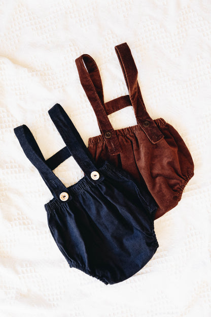 Little Corduroy Suspenders Navy Blue