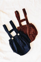 Load image into Gallery viewer, Little Corduroy Suspenders Navy Blue
