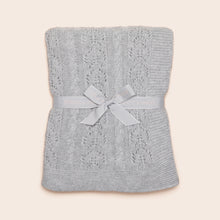 Load image into Gallery viewer, Cable knit baby blanket - Dove grey

