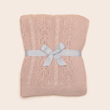 Load image into Gallery viewer, Cable knit baby blanket - Soft beige
