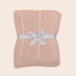 Cable knit baby blanket - Soft beige