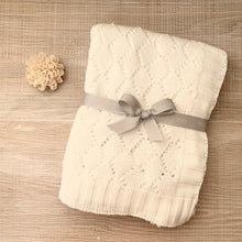 Load image into Gallery viewer, The classic knitted blanket - Crisp white
