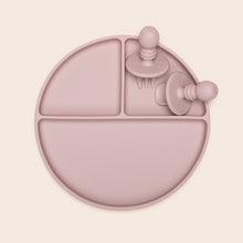 Load image into Gallery viewer, Divided suction plate &amp; cutlery - Dusty pink
