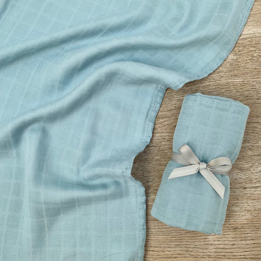 Bamboo muslin 'go-to' cloth - Bubbling blue