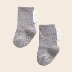 Little dino socks - Koala grey