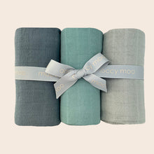 Load image into Gallery viewer, 3-pack bamboo muslin &#39;go-to&#39; cloths - Proud papa
