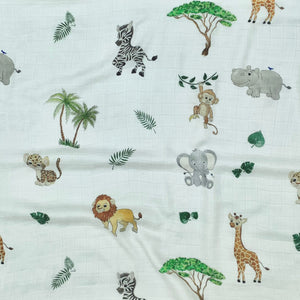 Bamboo muslin 'go-to' cloth - Safari snuggles