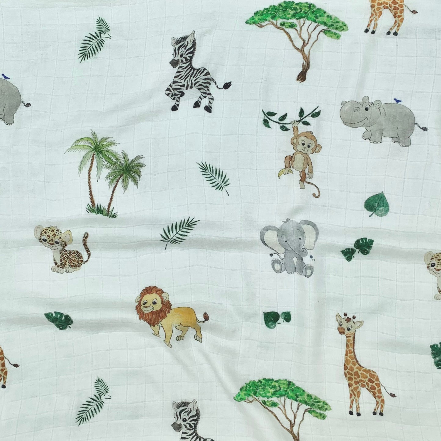 XL bamboo muslin swaddles - Safari snuggles