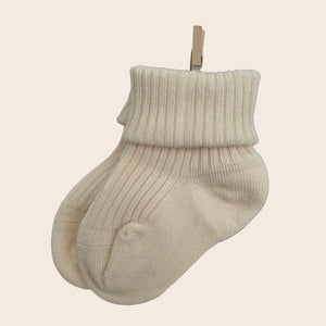 Luxury newborn bamboo socks - Baby beige