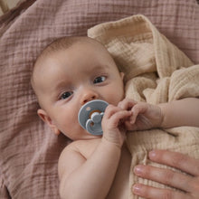 Load image into Gallery viewer, Baby blue Sky blue dummy in baby&#39;s mouth
