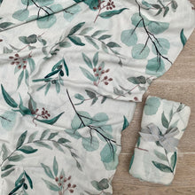Load image into Gallery viewer, XL bamboo muslin swaddles - Fresh eucalyptus
