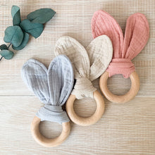 Load image into Gallery viewer, Organic bunny ear teether - Soft beige
