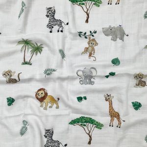 3-pack bamboo muslin 'go-to' cloths - Grey safari