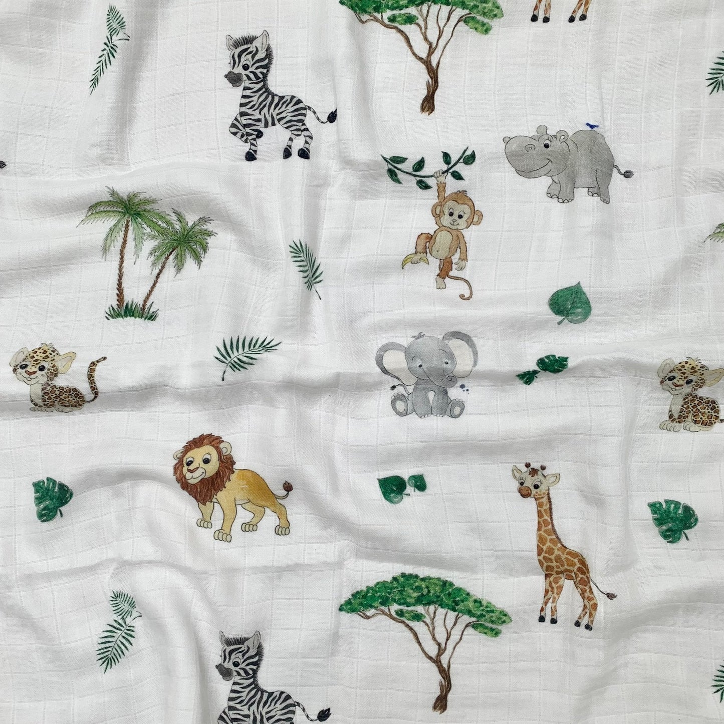 3-pack bamboo muslin 'go-to' cloths - Safari boy