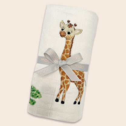 Bamboo muslin 'go-to' cloth - Safari snuggles