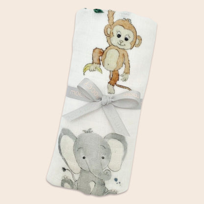 Muslin cloth safari jungle lion elephant giraffe