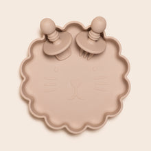 Load image into Gallery viewer, Scalloped suction plate &amp; cutlery - Baby beige
